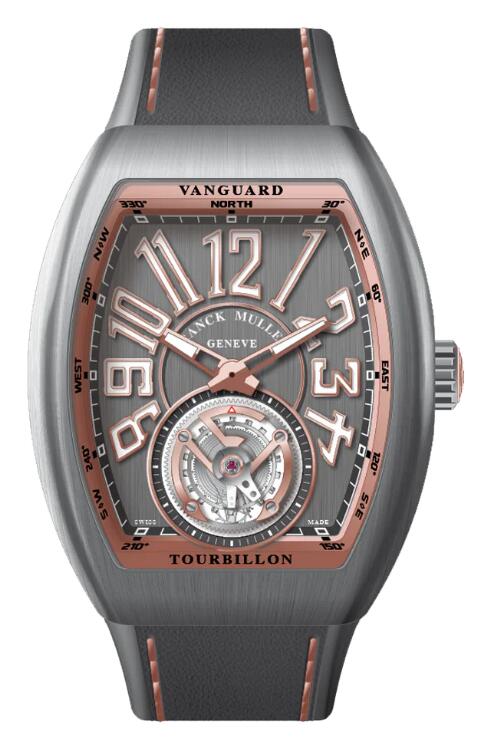 Best FRANCK MULLER Vanguard Tourbillon Brushed Titanium - Rose Gold V 41 T TT BR (5N) (TT BLC 5N) Replica Watch